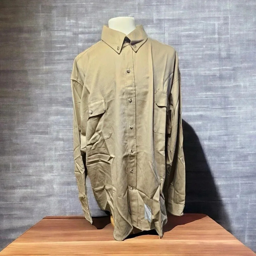 Tyndale FR Mens Shirt 4XL-LN Long Sleeve Button Up Flame Resistant USA Made NWOT